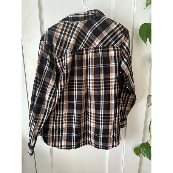 Time and Tru women’s size large plaid flannel long sleeve shirt - Picture 5 of 6